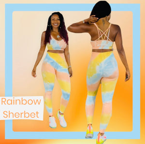 Ice Cream Drip Rainbow Sherbet Pants Set